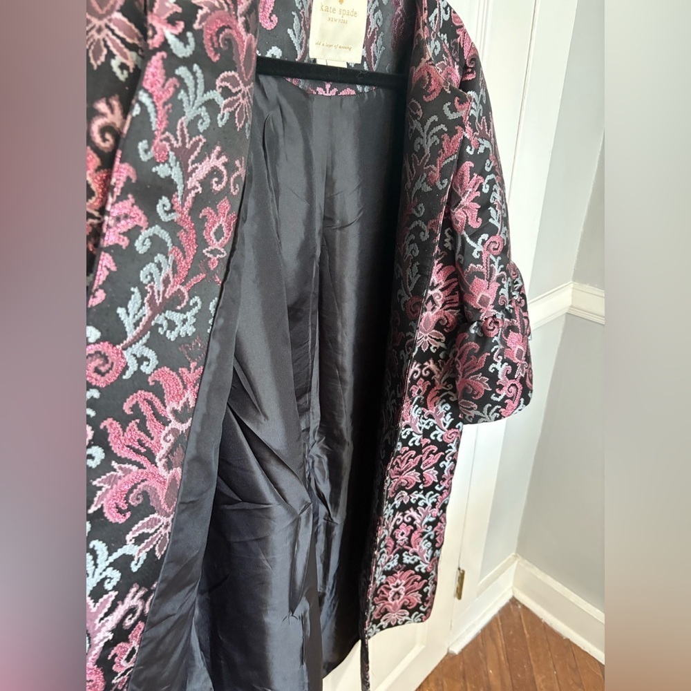 Kate Spade Finer Things Tapestry Jacquard Jacket – Size 14 – Metallic Blue/Pink - Picture 11 of 13